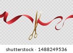 grand opening cutting red ribbon | Shutterstock .eps vector #1488249536