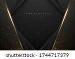 abstract black and gold luxury... | Shutterstock .eps vector #1744717379