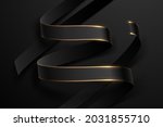 black and gold ribbons... | Shutterstock .eps vector #2031855710