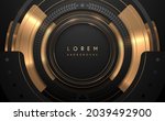 abstract black and gold circle... | Shutterstock .eps vector #2039492900