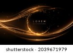 abstract golden waved light... | Shutterstock .eps vector #2039671979