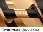 abstract black and gold ribbons ... | Shutterstock .eps vector #2090196466