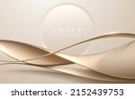 abstract soft gold waved shapes ... | Shutterstock .eps vector #2152439753