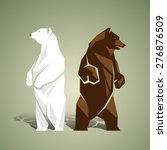 Geometric White And Brown Bears
