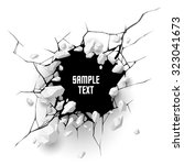 cracked hole with space for text | Shutterstock .eps vector #323041673