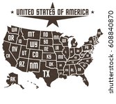map of united states of america | Shutterstock .eps vector #608840870