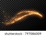 glowing golden wave | Shutterstock .eps vector #797086009