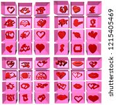 hearts icons located in pink... | Shutterstock . vector #1215405469
