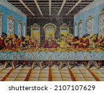 Small photo of Iconographic trepidation that represents the last supper of Christ.