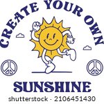 retro happy sun vector art... | Shutterstock .eps vector #2106451430
