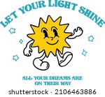 retro shiny happy sun vector... | Shutterstock .eps vector #2106463886