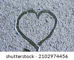 Drawn Heart On The Snow On The...