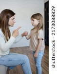 Small photo of family relationships. Discipline, yelling, spanking concept.