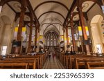 Small photo of Baguio City, Philippines - Jan 2023: Inside Our Lady of the Atonement Cathedral or Baguio Cathedral