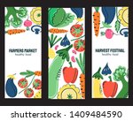 vegetables food hand drawn... | Shutterstock .eps vector #1409484590