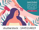 hair and beauty salon banner ... | Shutterstock .eps vector #1445114819