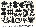 trendy set of various doodles ... | Shutterstock .eps vector #2053734323