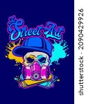t shirt design street art skull ... | Shutterstock .eps vector #2090429926