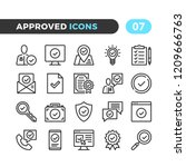 approve line icons. outline... | Shutterstock .eps vector #1209666763