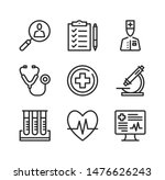 Medical Exam Line Icons. Health ...