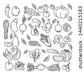 vegetable hand drawn seamless... | Shutterstock .eps vector #1440215183