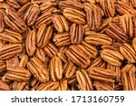 Pecan Nuts As A Background