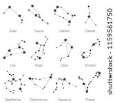 12 zodiac signs constellations... | Shutterstock .eps vector #1159561750