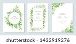 botanical card with wild leaves.... | Shutterstock .eps vector #1432919276