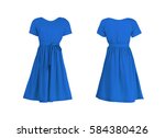 Blue summer dress isolated on white