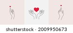 abstract love hands set.... | Shutterstock .eps vector #2009950673