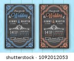 vintage chalkboard wedding... | Shutterstock .eps vector #1092012053
