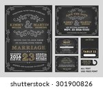vintage chalkboard wedding... | Shutterstock .eps vector #301900826