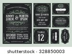 vintage wedding invitation... | Shutterstock .eps vector #328850003