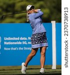Small photo of Sept 29, 2023:LPGA, Walmart NW Ark Championship- LINDSEY WEAVER-WRIGHT tees off during the 1st round at Pinnacle Country Club, Rogers, AR, USA.