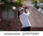 Small photo of Sept 30, 2023:LPGA, Walmart NW Ark Championship- AMELIA LEWIS tees off during the 2nd round at Pinnacle Country Club, Rogers, AR, USA.