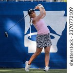 Small photo of Sept 30, 2023:LPGA, Walmart NW Ark Championship- LINDSEY WEAVER-WRIGHT tees off during the 2nd round at Pinnacle Country Club, Rogers, AR, USA.