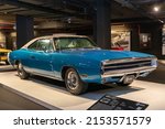 Small photo of 06 May 2022, Azerbaijan,Baku, Heydar Aliyev Center- Classic Car exhibition. Dodge Charger 1970. muscle car from ca. American classic cars.