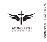Sword Winged Logo Vector...