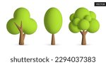 set of trees 3d vector icons....