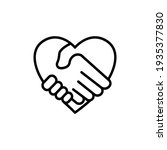 hand line icon with heart.... | Shutterstock .eps vector #1935377830