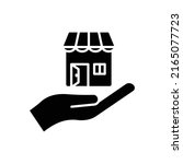 shop icon vector with hand.... | Shutterstock .eps vector #2165077723