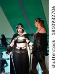 Small photo of Manitowoc, Wisconsin / USA - October 5th, 2019: Attendees at windigo fest dressed up in scary horror halloween costumes at festival.
