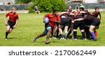 Small photo of Greenville, Wi USA - May 21st, 2022: Wisconsin Rugby Football Union held Madtown Scrumdown an adult male Rugby tournament competition.