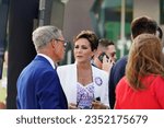 Small photo of Milwaukee, Wisconsin USA - August 23rd, 2023: Former Arizona Republican nominee Kari Lake showed up at the 2024 Republican Presidential Debate at Fiserv Forum to give interviews to the press.