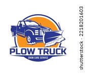 Plow Truck Vector Badge Design...