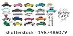 set of decorative retro cars ... | Shutterstock .eps vector #1987486079