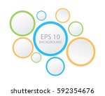 white and colorful circle paper ... | Shutterstock .eps vector #592354676