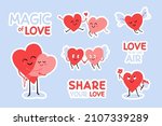 romantic stickers with happy... | Shutterstock .eps vector #2107339289