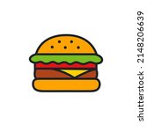 Cheeseburger Or Hamburger Icon. ...