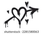 spray graffiti heart sign...